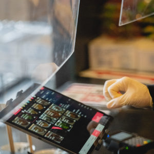 iPad with Mian menu at Mians counter